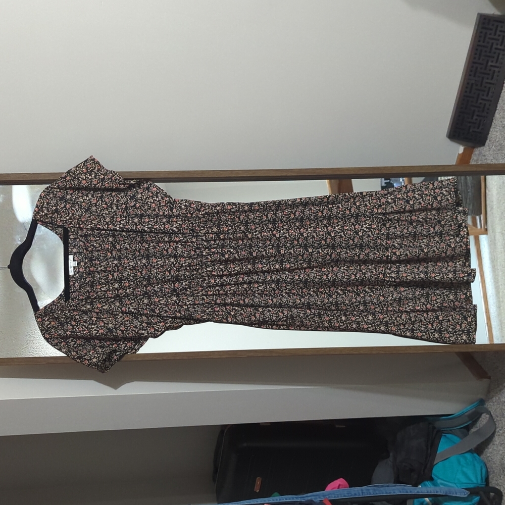 Downeast Polyester Floral Midi Dress, Size L.